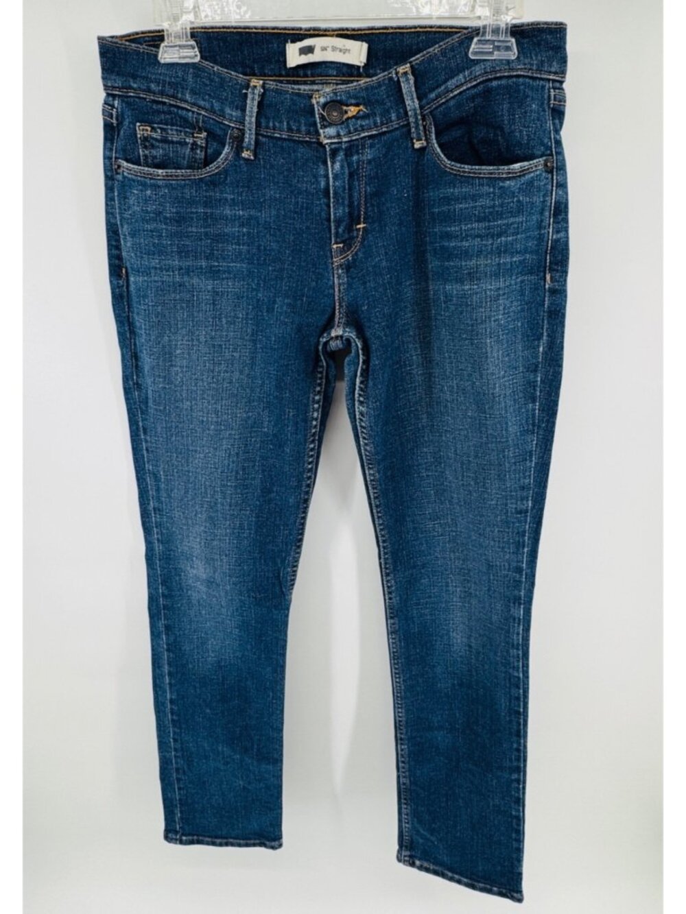 Levi's 524 Too Superlow Straight Jeans Size 7 32" Inseam Y2K Blue